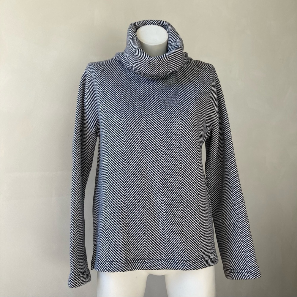 Herringbone Mock Neck Patterned Sweater - image 1